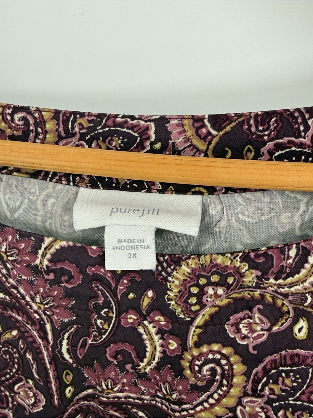 Pure J. JILL Purple Paisley Floral EcoVero Satin Maison Midi Dress Size 2X - Picture 7 of 12
